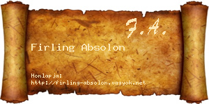Firling Absolon névjegykártya